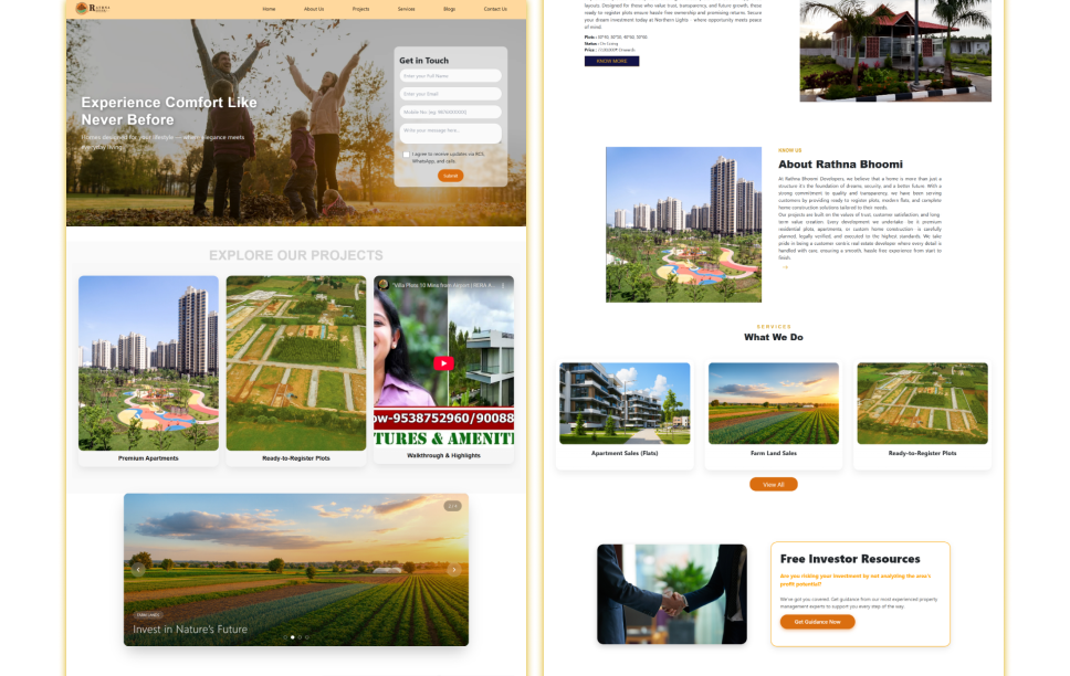 Ratna Bhoomi Developers Website