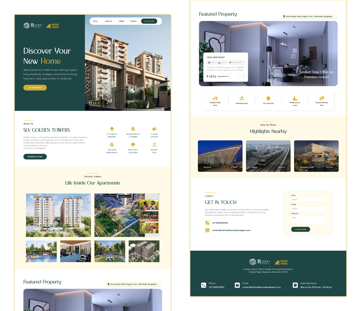 Landing page for SLV Golden Towers